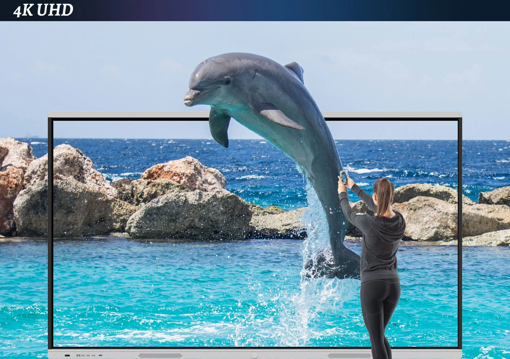 HDFocus 65 75 Inch Display Touch Screen Flat Panel 4K Hd Smart Portable Electronic White board Interactive WhiteBoard For School