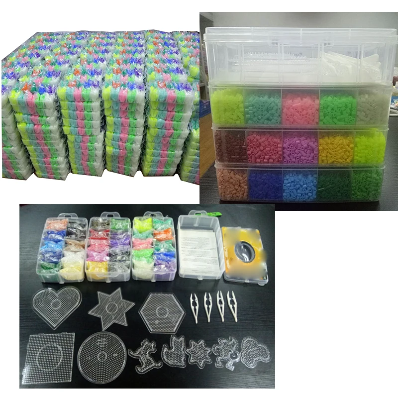 Manufacturer 30000PCS Fuse Beads with Tweezers Pegboard Ironing Paper clip and Case