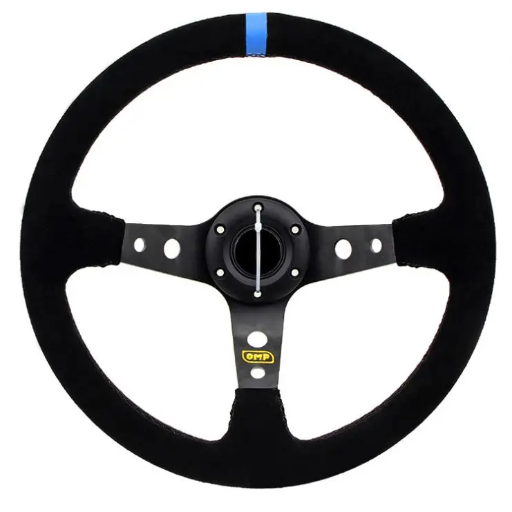 Car Modification OMP Steering Wheel Matte Leather 14-inch/350MM Imitation Racing Competition Universal Steering Wheel