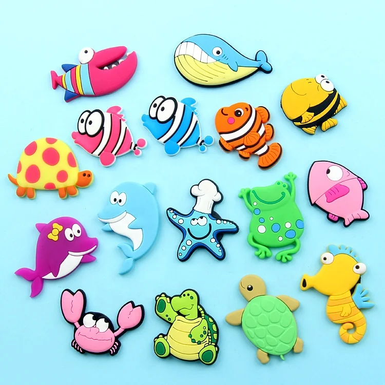 wholesale pvc fridge various fish magnets custom great quality 3d soft sea world pvc rubber magnets