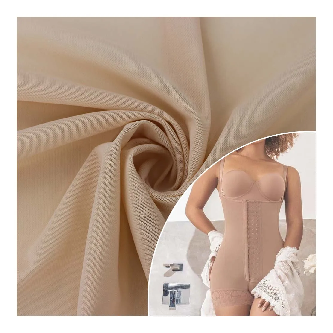 Wingtex Manufacturer 4 Way Stretch Tissus Polyester Strong Mesh Fabric for Shapewear