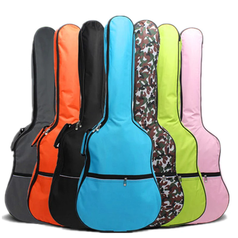 Custom  Logo Printed Cheap  water repellent 41 inch classic guitar school bag instrument bags with cotton