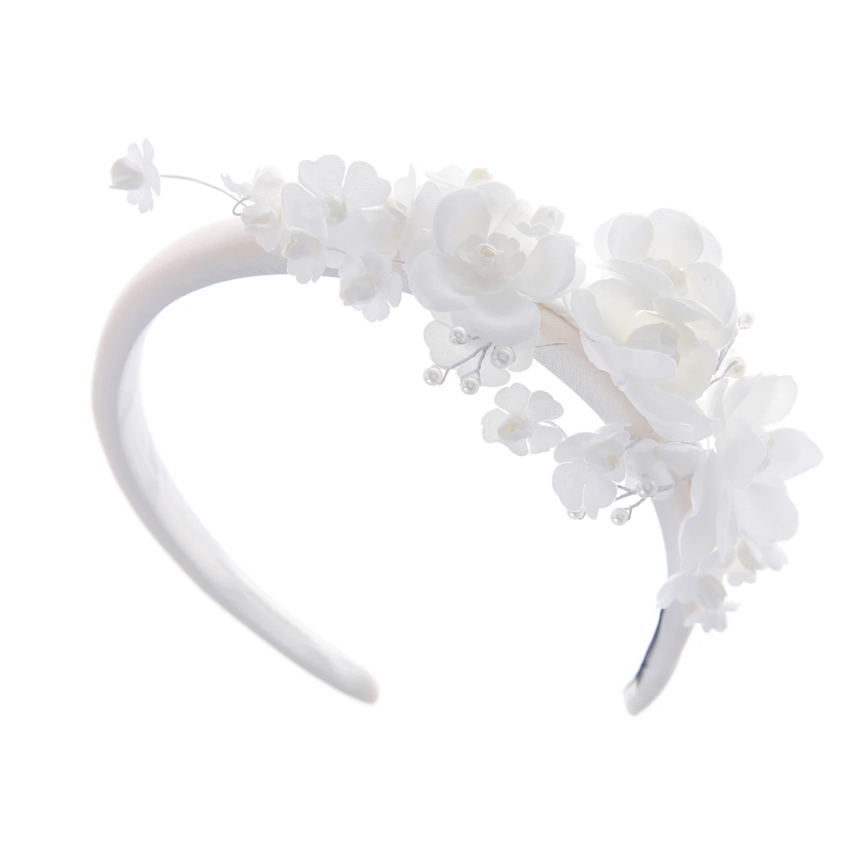 Charming White Flower Performance Girls Headbands High Quality Handmade Bridal Headband