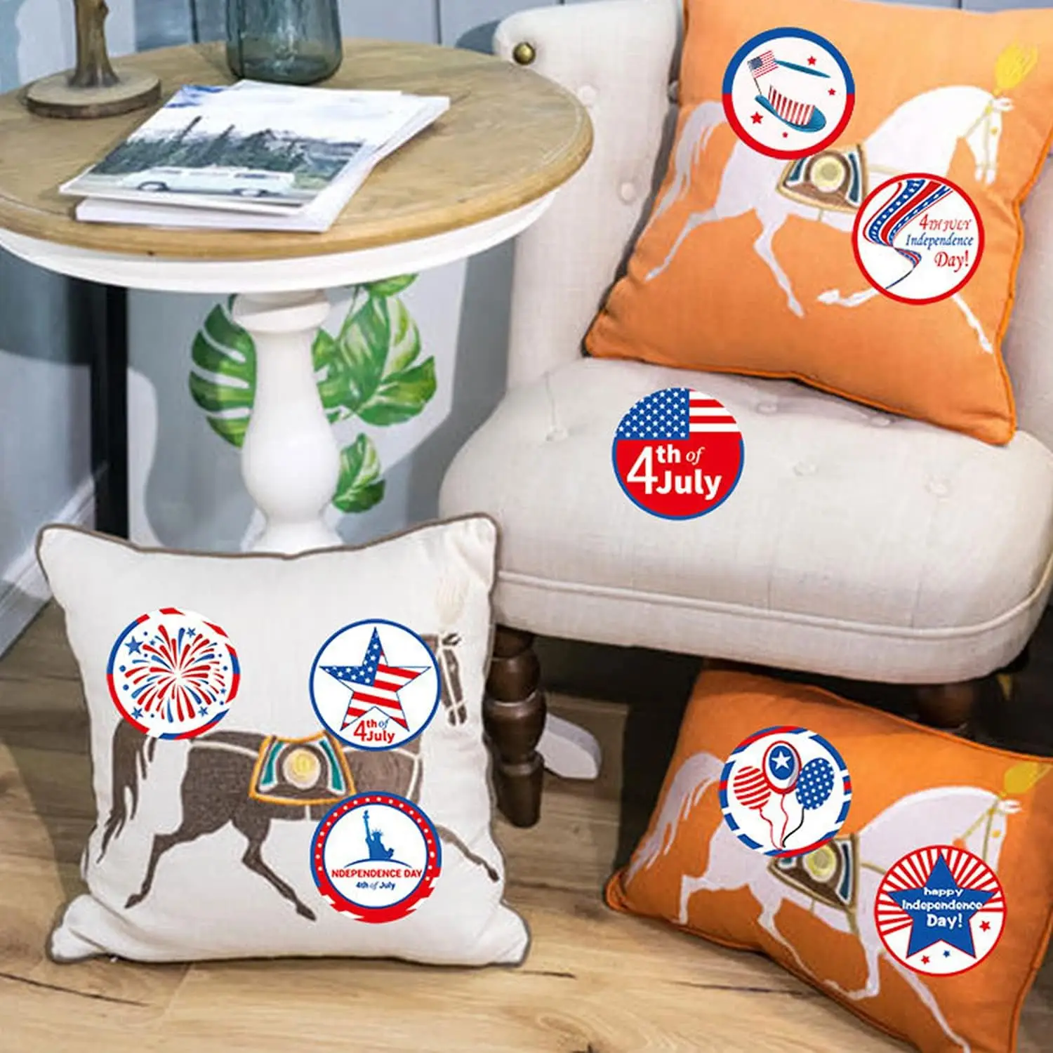 Independence Day Label Stickers Roll 4th of July Envelope Seals Stickers Patriotic Party