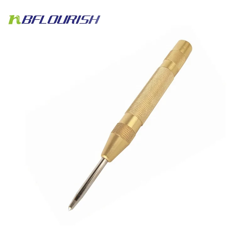 Yute automatic hardened alloy steel point center punch with brass handle