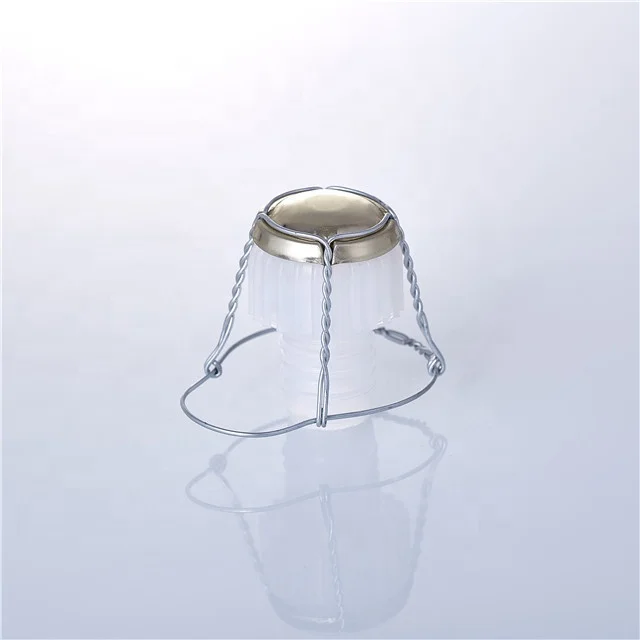 high quality plastic champagne bottle stopper with wire cage for sale