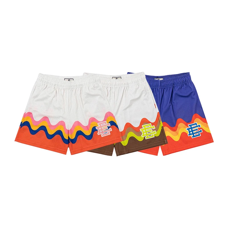 Custom Logo Color Double Layer Designer Lining Summer Sublimation All Over Print Custom Blank Short Men Mesh Shorts