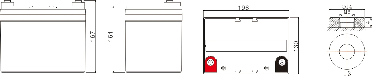 Low Self-discharge Maintenance Free 12V33Ah 6-EVF-33 Electric Power Wheelchair Mobility Scooter Lead acid Gel Batteries