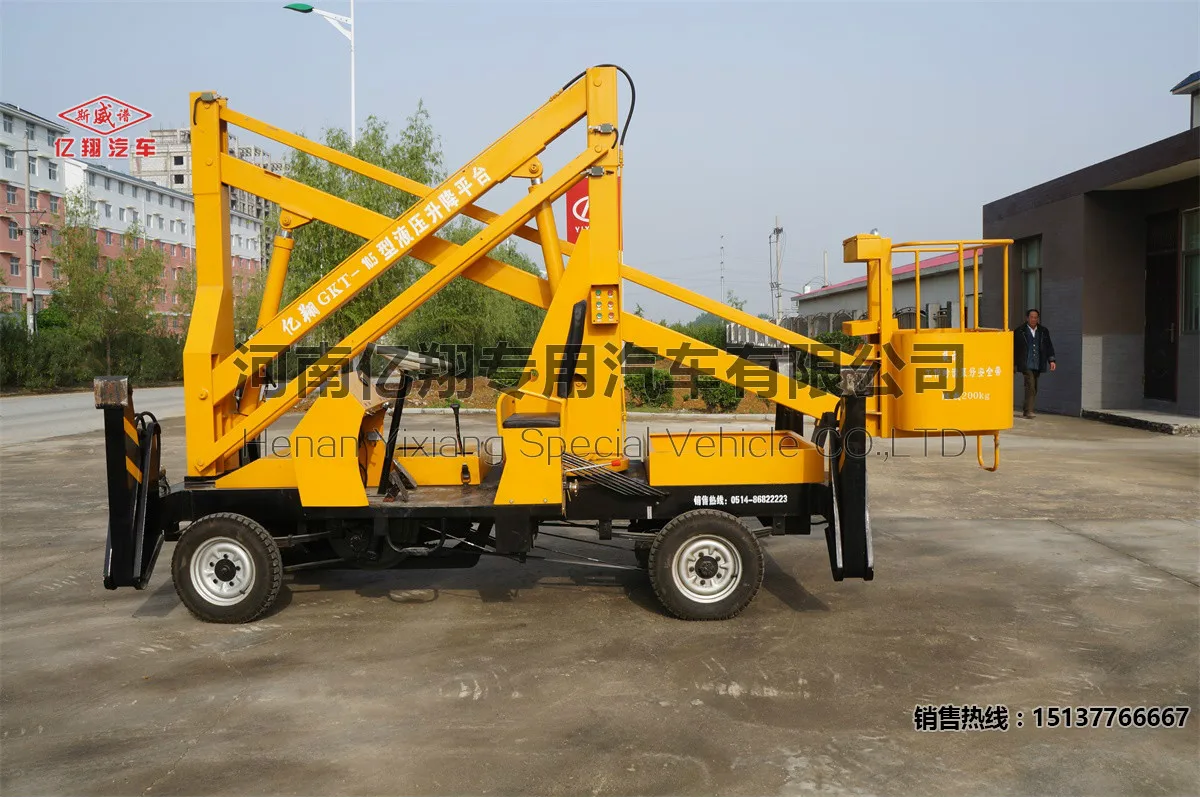 Portable Electric-Powered High-Altitude Work Platform with Long Arm Mobile Service Equipment for Fuel Station Application