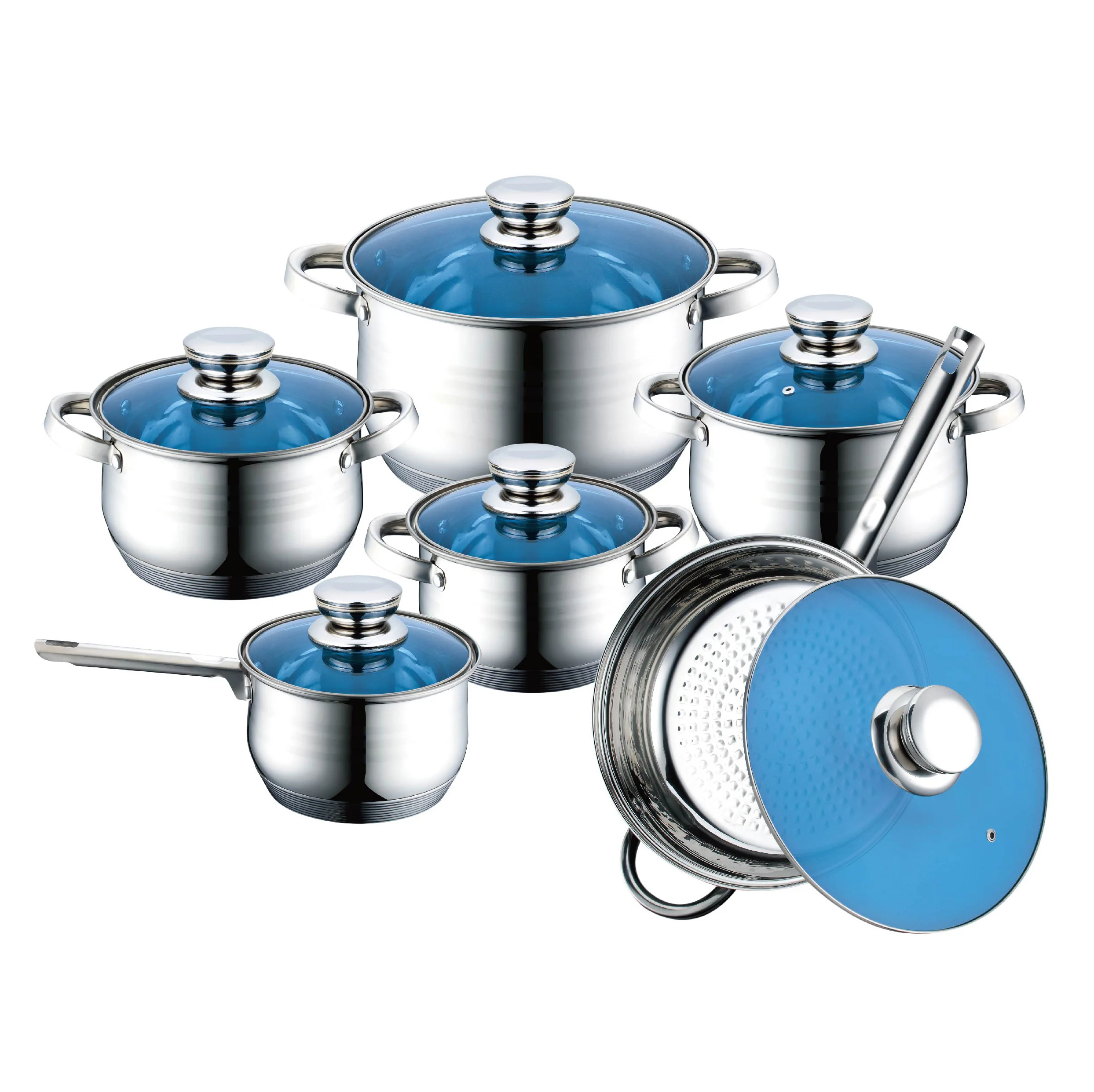 Jumbo 12PCS stainless cookware set casserole induction cooking pot