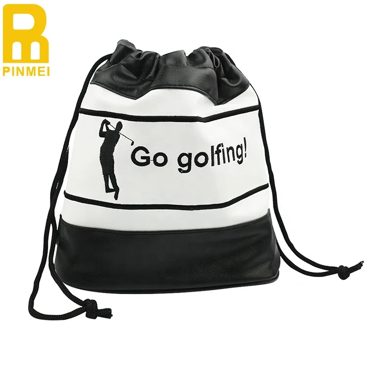 Golf Valuable Bag PU Leather Storage Sack Golf Pouch Golf Accessories Ball Bag