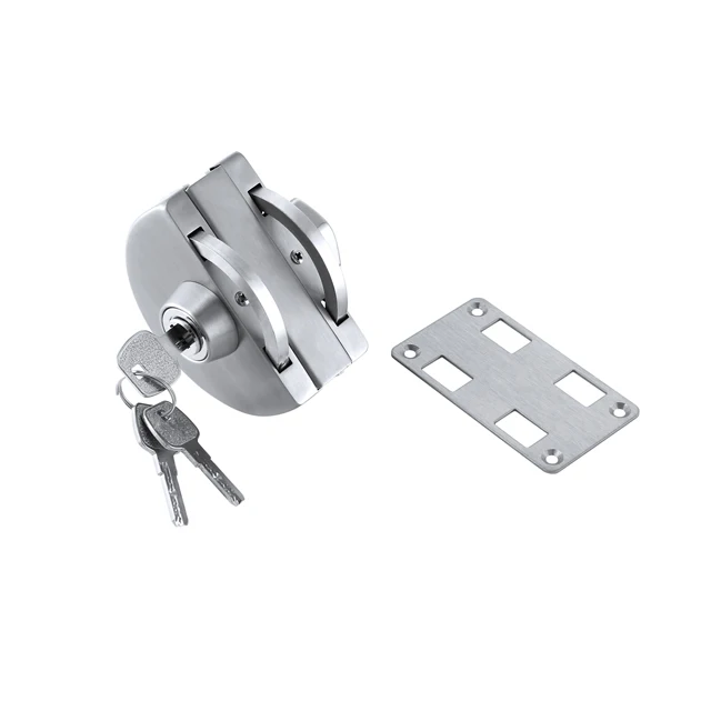 Stainless Steel Glass Sliding Door Patch Fittings Handle Lock with Keys,Knobs Hardware Accessories