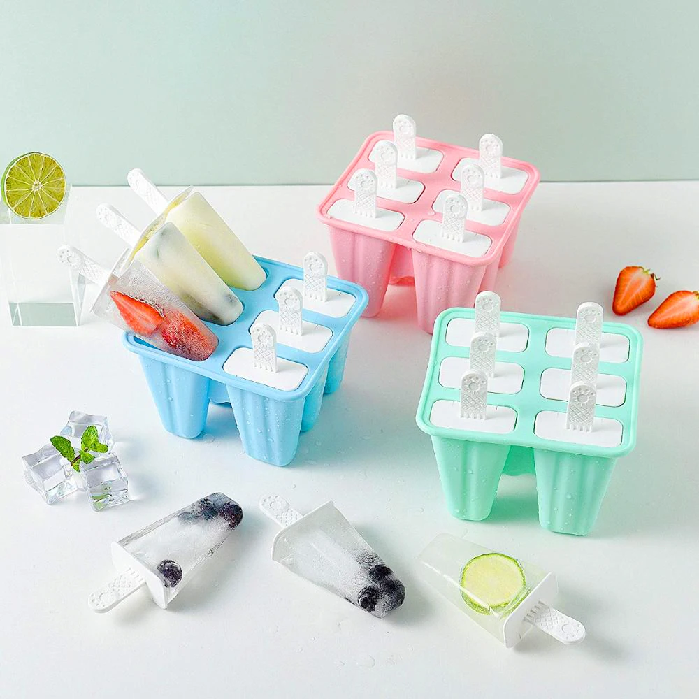 New Diy Customized Silicone Popcical Food Grade Safe 12 Freezer Ice Cream Pops Popsicles Molds