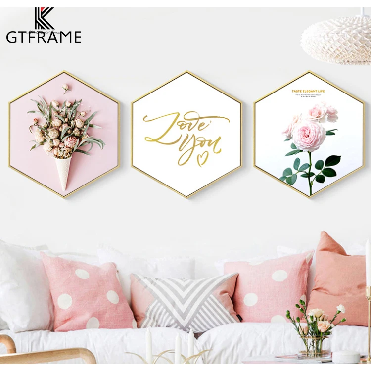 Single Rose Flower Painting Wall Pictures For Living Room