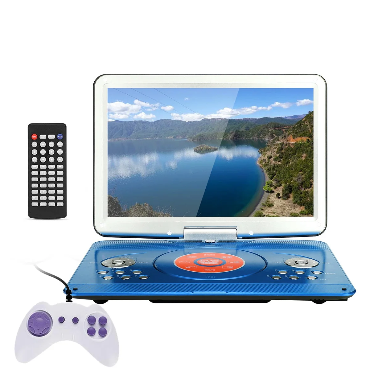 
Remote Control Swivel Screen Home Car Loud Portable Mobile DVD VCD Player 