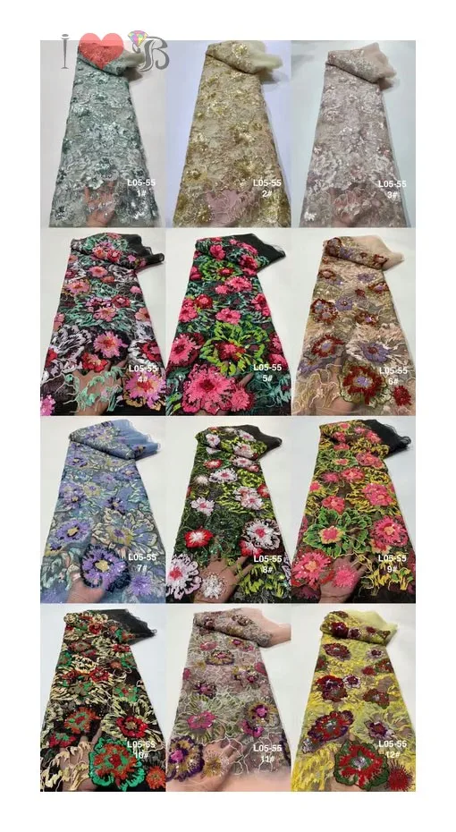 fashion floral sequins lace fabric for dubai lace fabric market