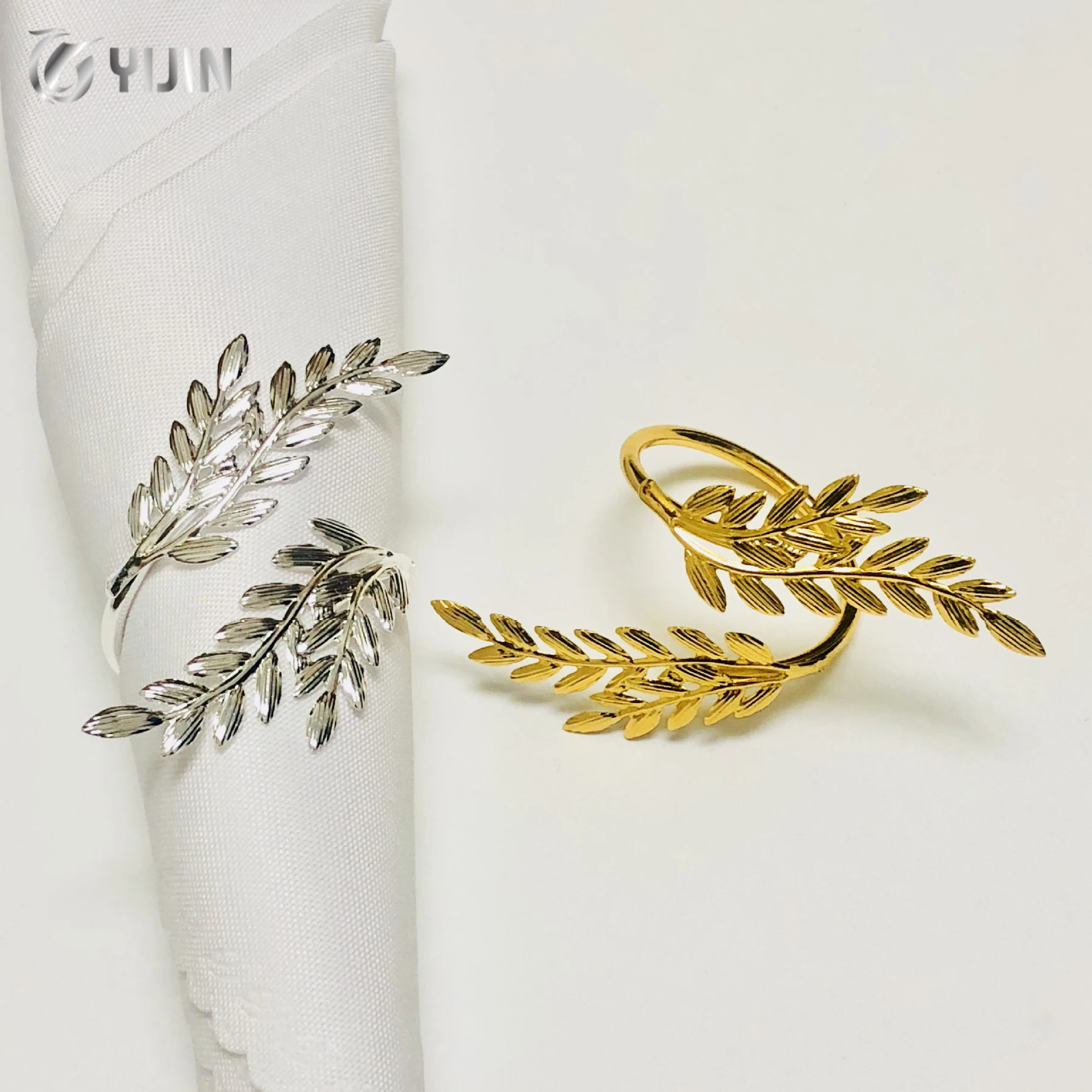 Hotel restaurant table decoration napkin buckle paddy gold wheat napkin ring for party wedding thanksgiving