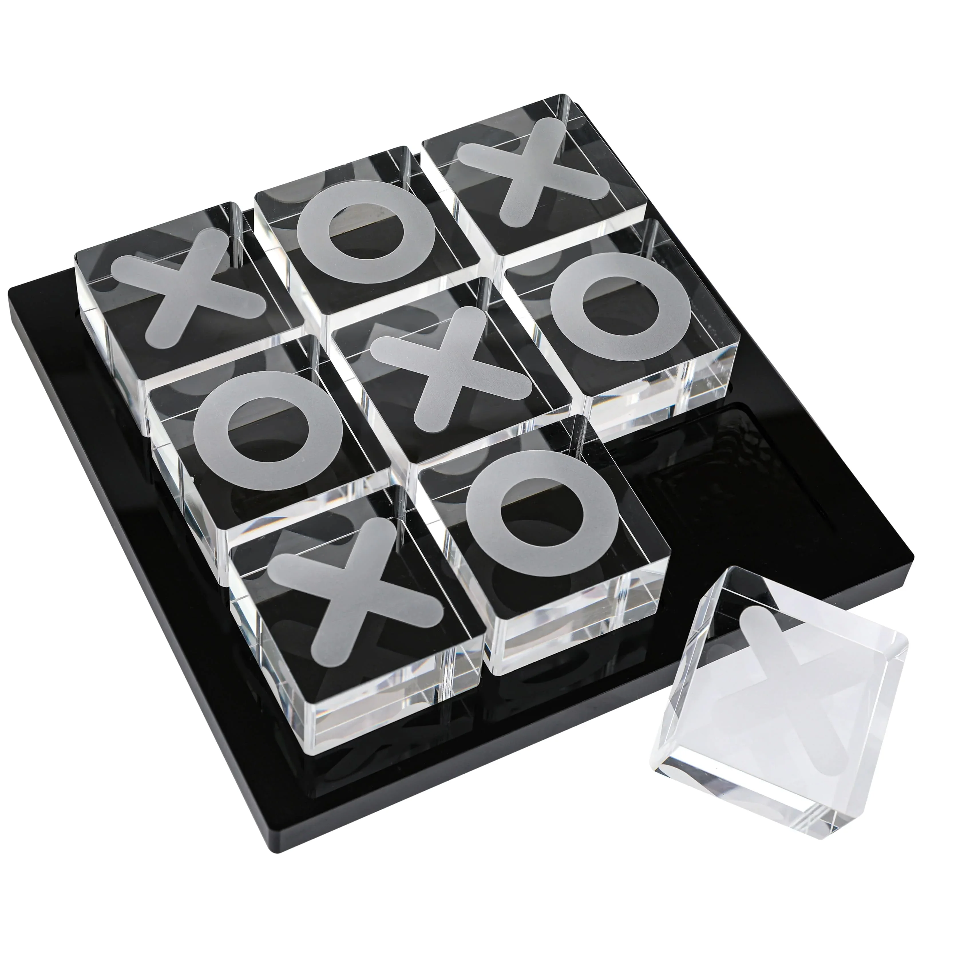 Hot Selling Acrylic Cubed Tic Tac Toe XOXO game Lucite Tic Tac Toe Set Decor Game
