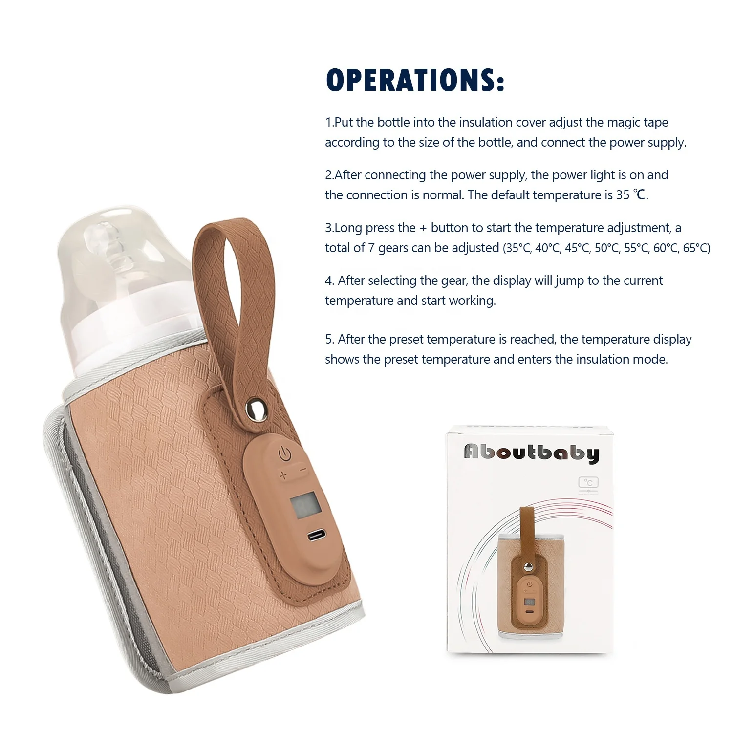 OEM ODM USB connect portable car travel milk warmer baby bottle warmer easy to carry long time heat preservation