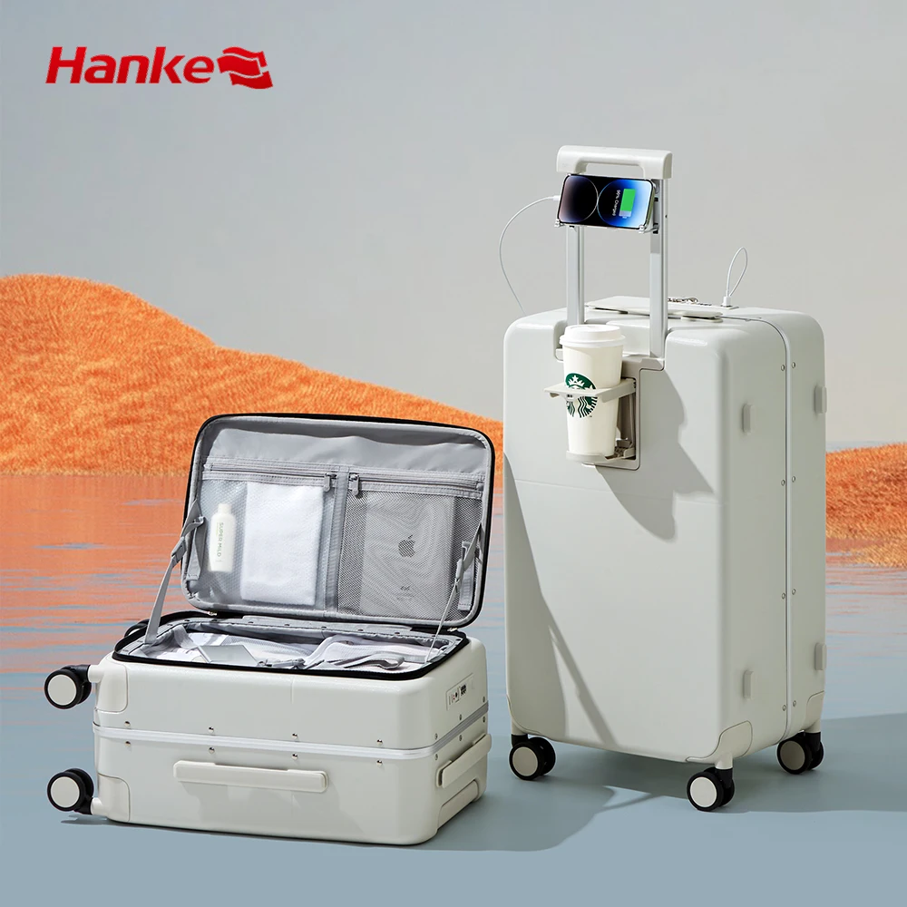 Hanke стильный Дорожный чемодан для переноски винтажный с подстаканным крючком тележки