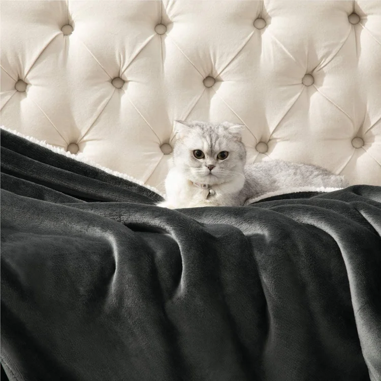 wholesale premium quality knitted printed sherpa throw blanket