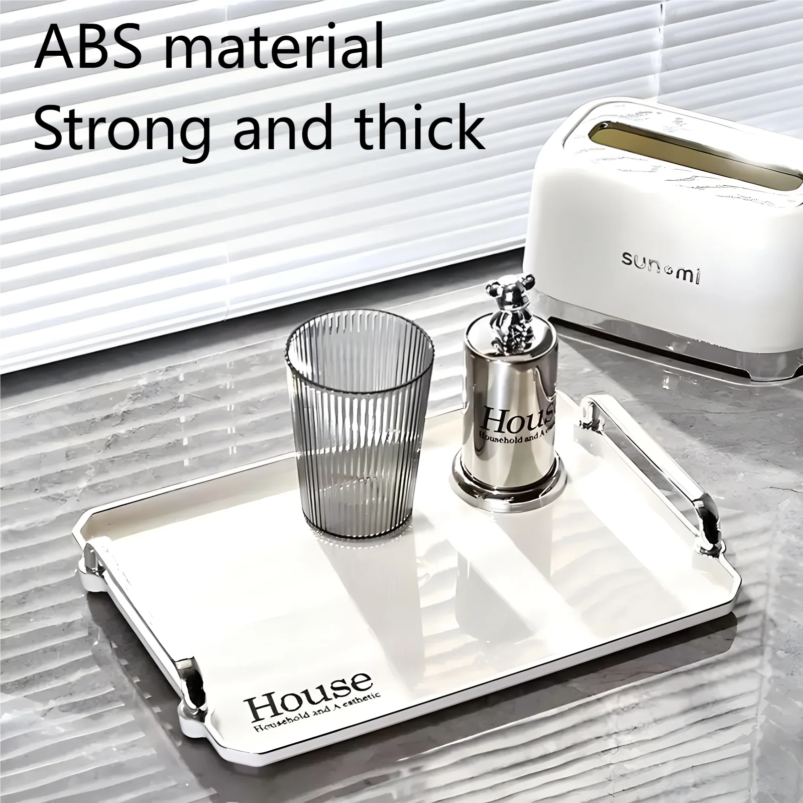 Light luxury tray rectangular new home plate snack fruit tray water cup tea cup tray