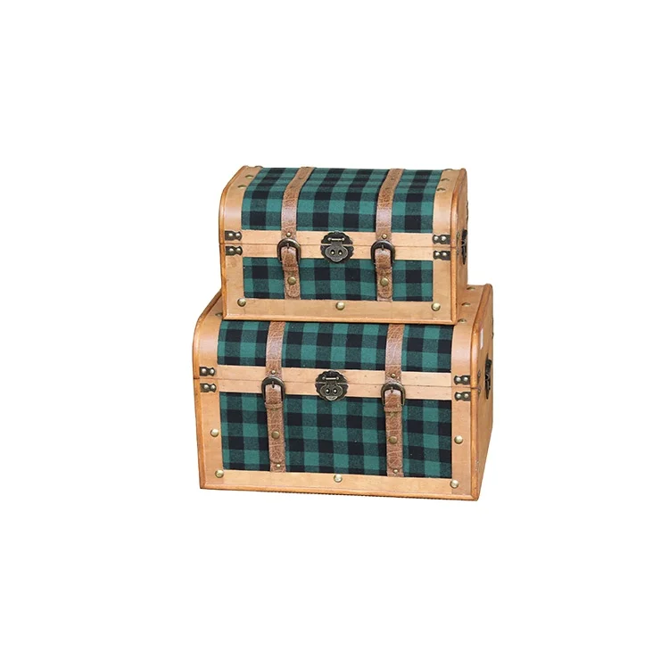 Wholesale Antique Wooden Box Wooden Trunk Box Vintage Wooden Gift Box