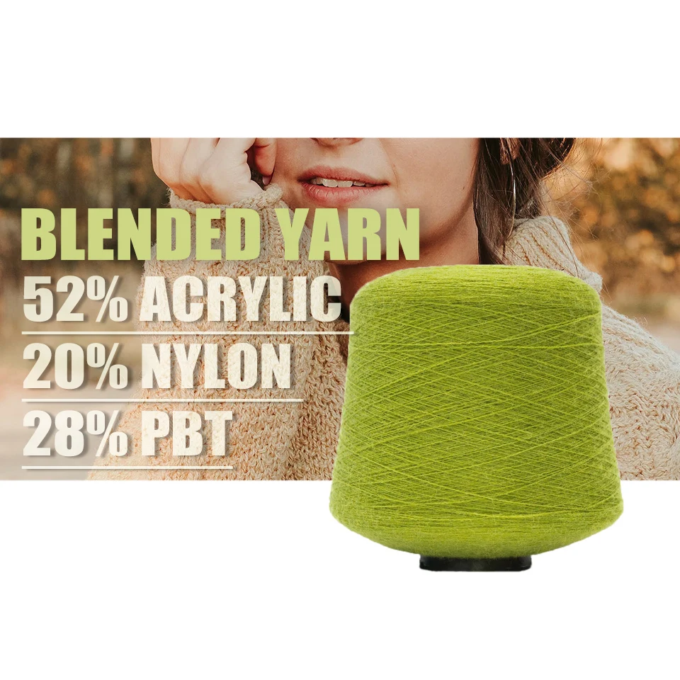 48/2 NM 52% Acrylic 28% PBT 20% Nylon Angola wool yarn sweater blended yarn for crochet