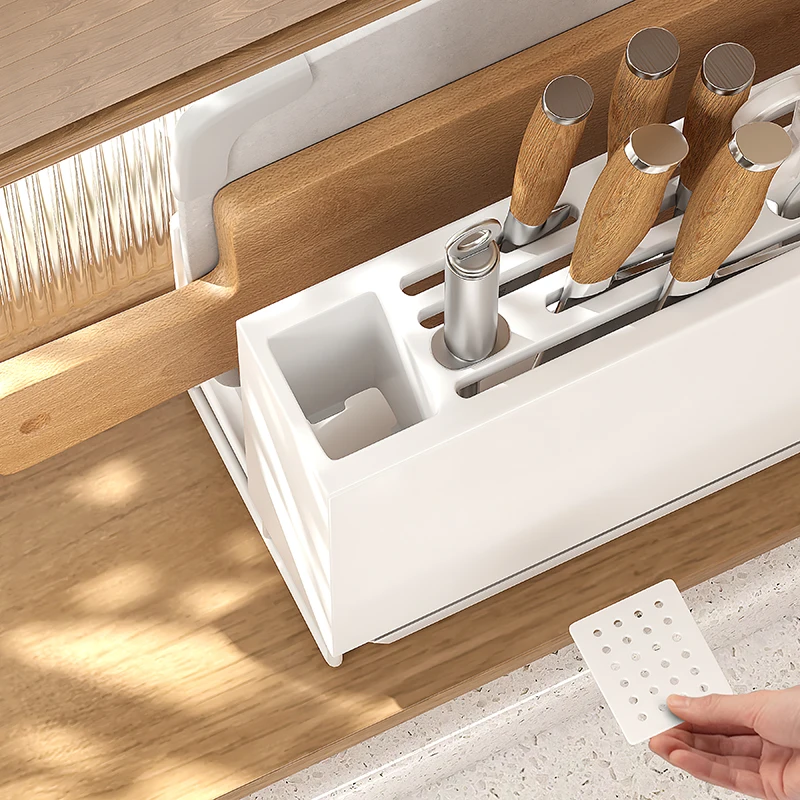 Knife rack pp plastic  Holder Set with cutting board kitchen knife holder swan knife block storage kitchen tool set rack stand