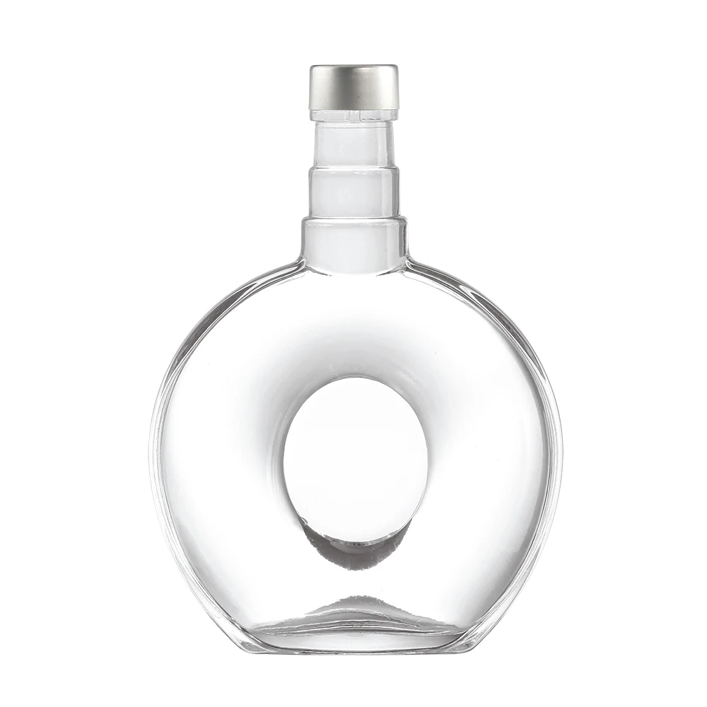 Manufacturer Fancy 700ml Round Crystal Clear XO Brandy Cognac Liqueur Tequila Vodka Whisky Spirits Beverage glass bottles