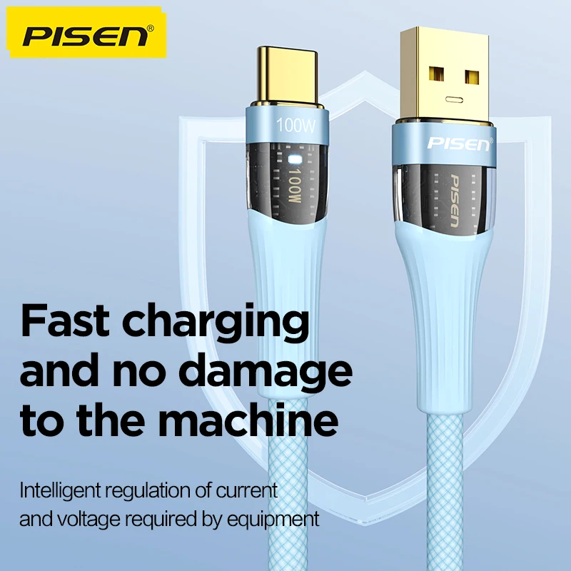 Горячая распродажа заводская цена быстрая зарядка 100 Вт 6A TPE + Плетеный usb-кабель для передачи данных 1 2 м iphone type-c к