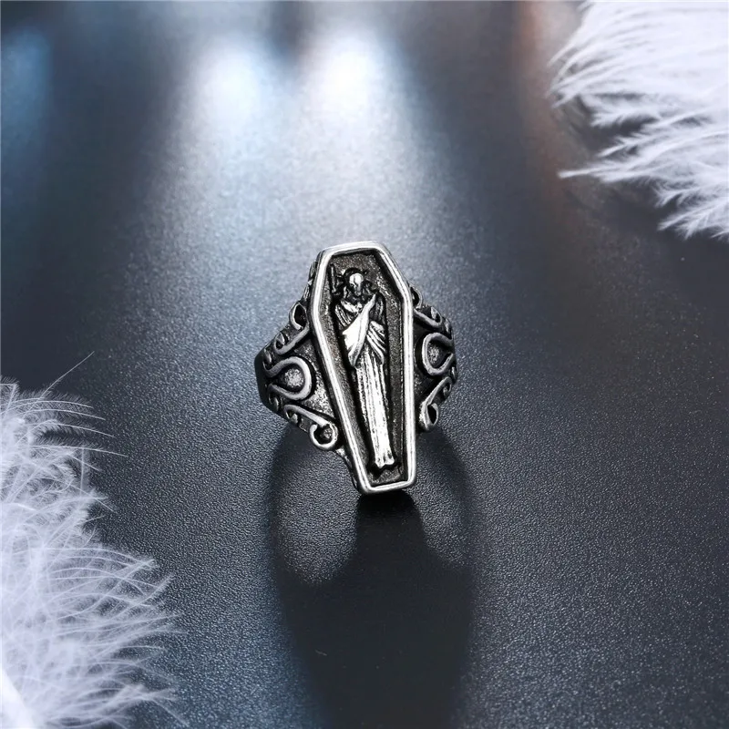 New Design Punk Mummy Ancient Silver Rings Stainless Steel Alloy Angel Men Ring