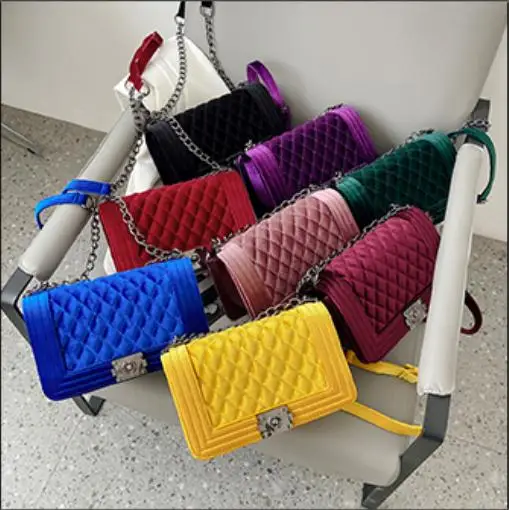 
TS9123 Hot sale women hand bags Winter purse trendy Female ladies velvet bags vendor women velvet purse and handbags 