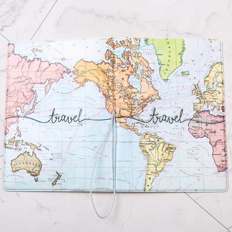 Mix 4 Colors Travel PVC Passport Case Full-color Imprint Card Credit Passport Holder Passport Cover with Elastic Band