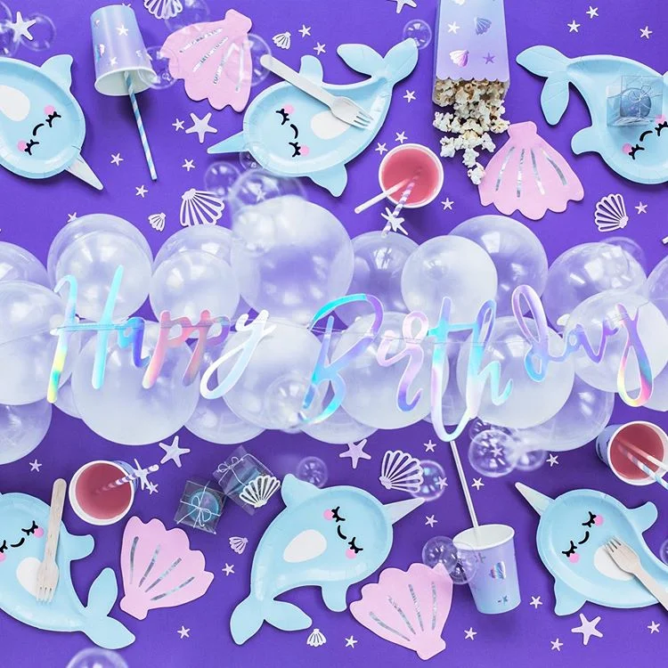 Narwhal Paper Party Plates disposable paper plate children party decoration