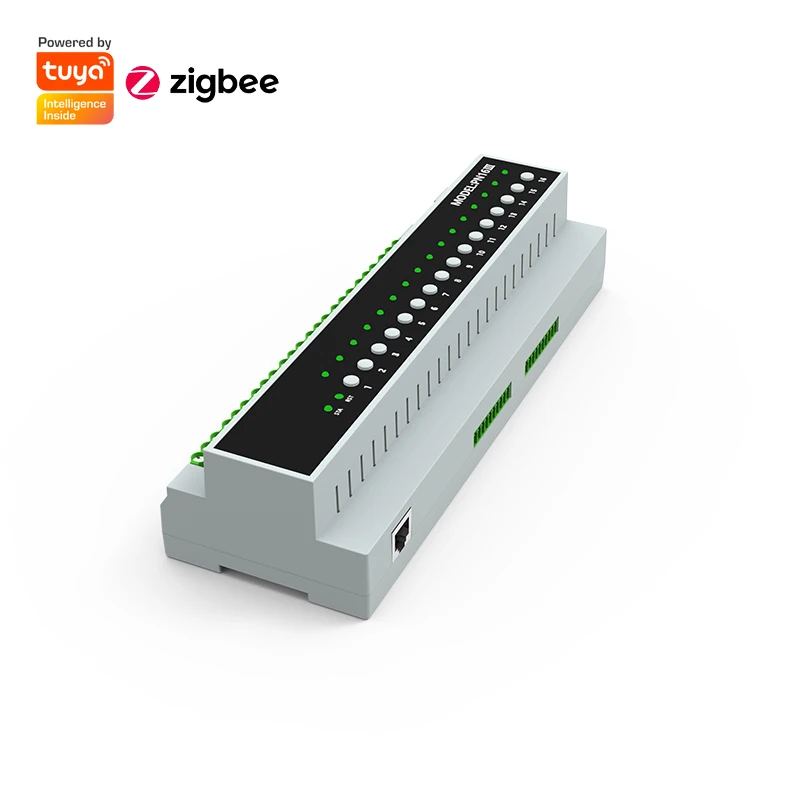 RSH Tuya ZigBee 16 Channel 16A 50A Relay Power Supply Controller Smart Circuit Breaker Module Support RS485 Switch