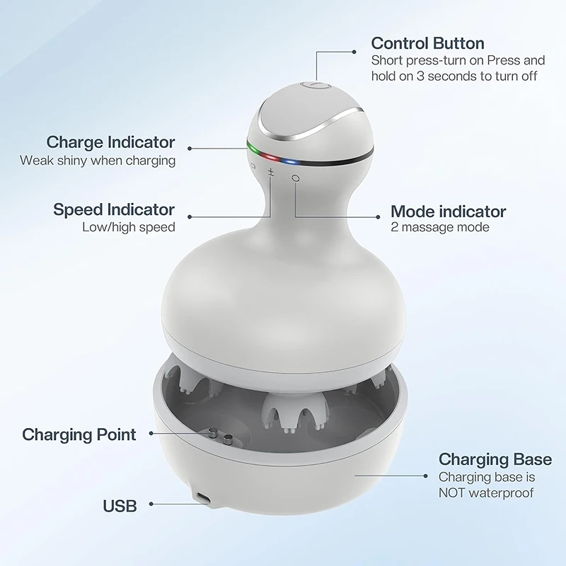 Handheld Portable Head Scratcher Massager for Hair Growth Deep Clean Stress Relax Scalp Massager