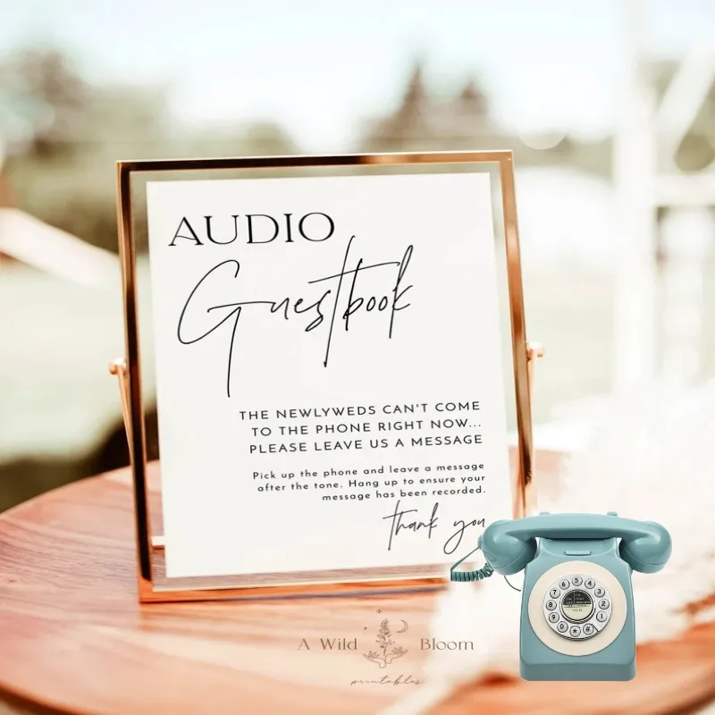 Customized Recording Wedding Telephone Audio Guest Book Antique Telephones Recording Corded Phone for Reception Desk