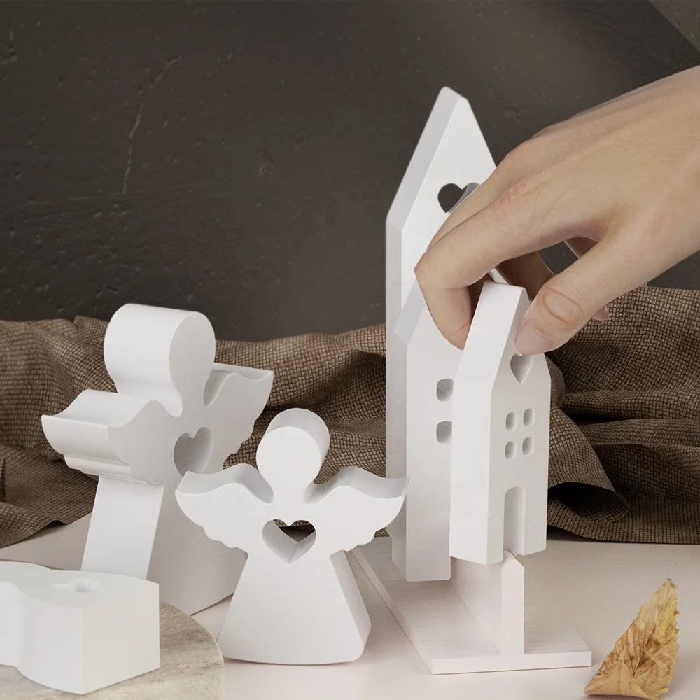 Каратте 2024 Пасхальный кролик ароматические свечи силиконовая форма для дома Ангел гипс эпоксидная смола поделок