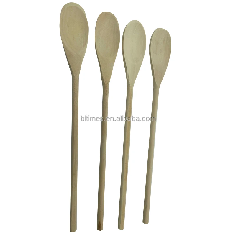 Durable 4PCS Set Wood Maple Long Handle Kitchen Cooking Utensils Spoon For Salad Making