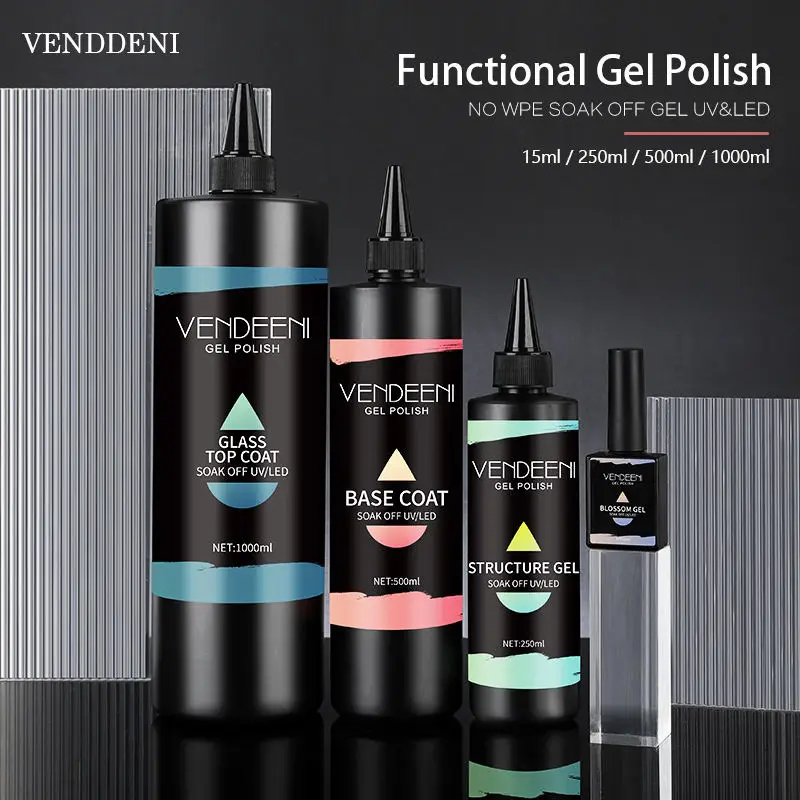 Vendeeni 15/250/500/1000 ML Multi Functional Gel OEM/ODM Nail Art Wholesale Gel Polish Bulk