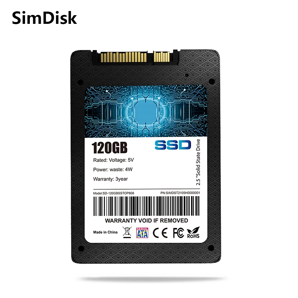 SimDisk SATA III 2.5 inch SSD 120GB 128GB 240GB 256GB 480GB 512GB 960GB 1TB 2TB High-Speed Internal Hard