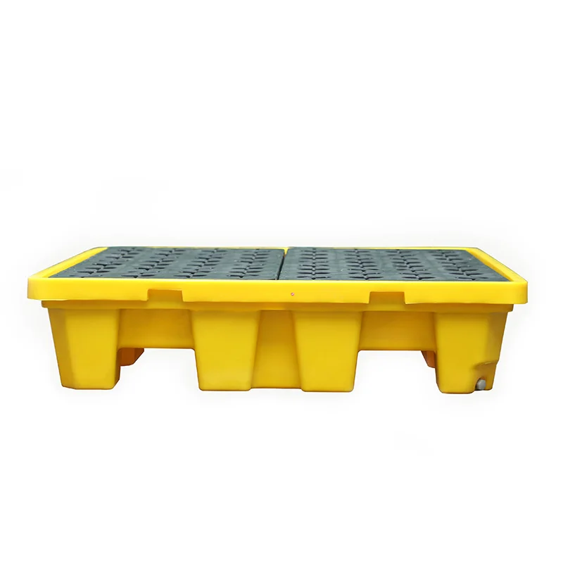 4 Drum Spill Pallet with Built-in Drain Plug