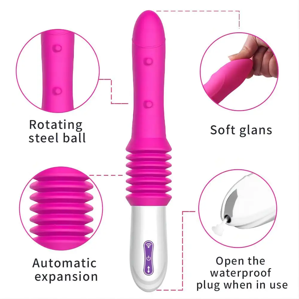 Female gun machine telescopic dildo vibrating massage masturbation device adult sex toy