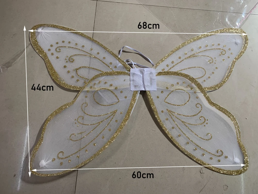 Carnival Party Stage Show Butterfly Birthday Fairy Princess Cosplay Props Accessories Butterfly Translucent Embroidery Wings