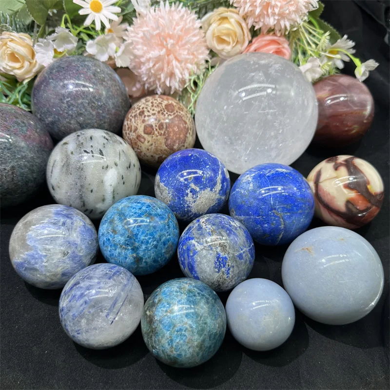 Wholesale Price Polished High Quality Crystal Healing Stones Mixed Materials Sphere For Decoration