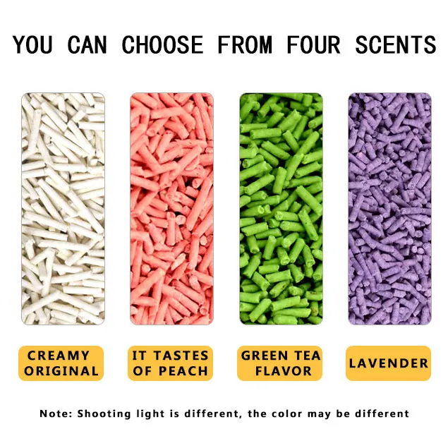 Wholesale OEM ODM Custom Cat Litter Lavender Lemon Scent Bean Curd Tofu Sand in Striped Shape Dust Free Flushable Cat Litter