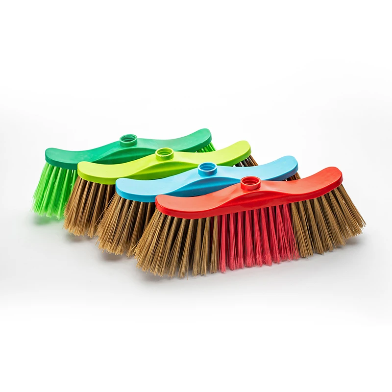 Wholesale Export Garden Push Cleaning Floor Sweeper Broom Head Price Household Plastic PET Customized Pet Fiber Broom