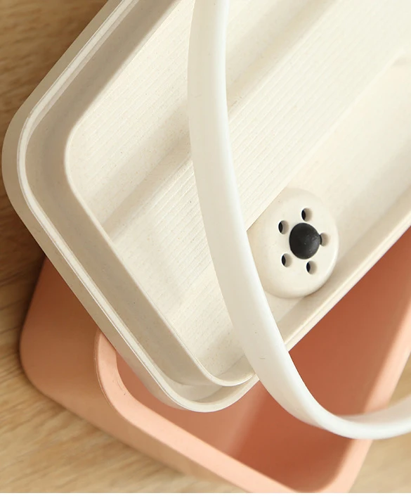 Double layer compartment bento box reusable hard pp plastic bamboo fiber lunch box