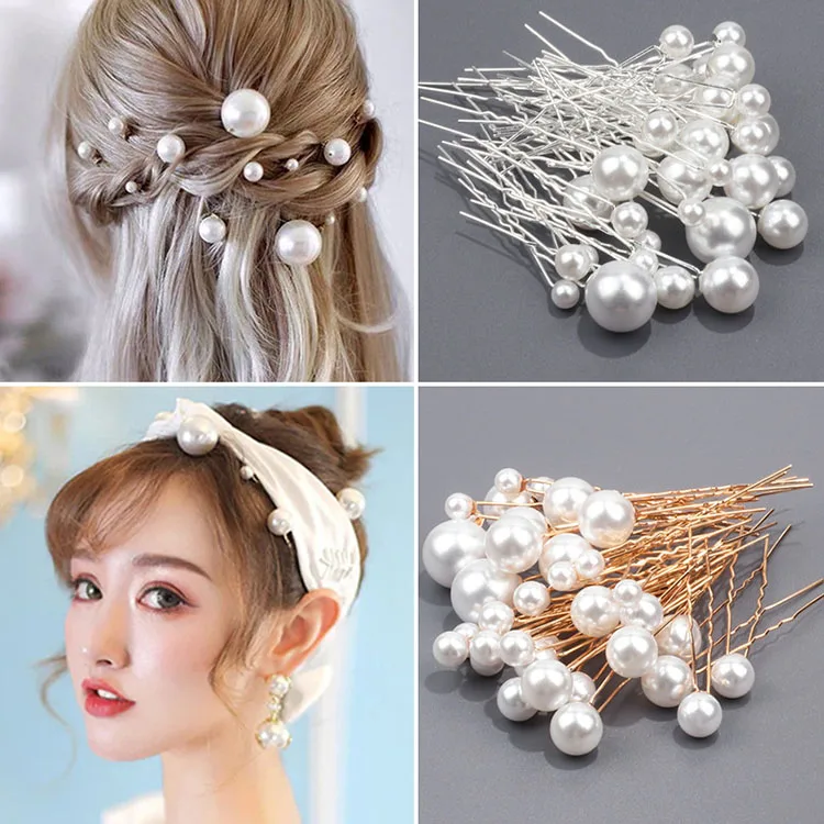 U-shaped  hairpin for women  Wedding Hair Accessories Handmade Pearl  Bridal Jewelry Hair clip